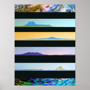 AFFICHE PAYSAGES DE LA NOUVELLE-ZÉLANDE DE L'ÎLE DU NORD