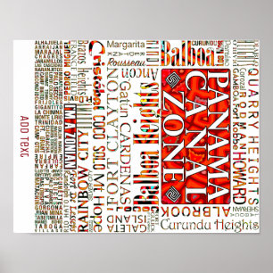 Affiche PCZ - Panama Canal Zone Locations avec Mola Design