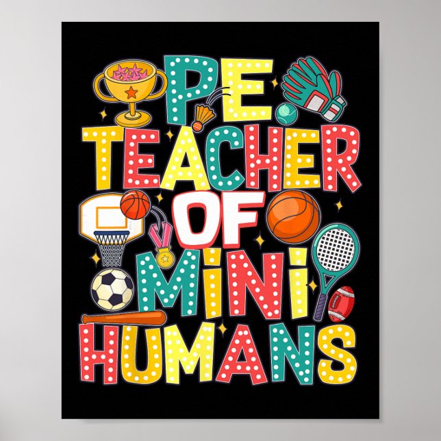 Affiche Pe Teacher Byck To School Physical Education Gym T (Devant)