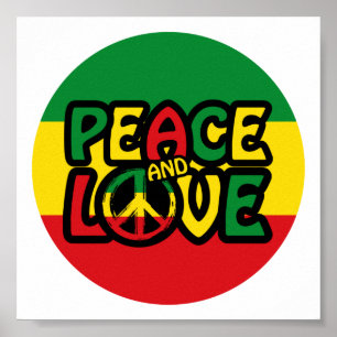 Affiche PEACE and LOVE, reggae