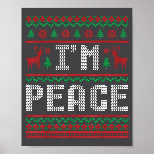 Affiche Peace I Come In Peace Couple Matching Ugly Christm (Devant)