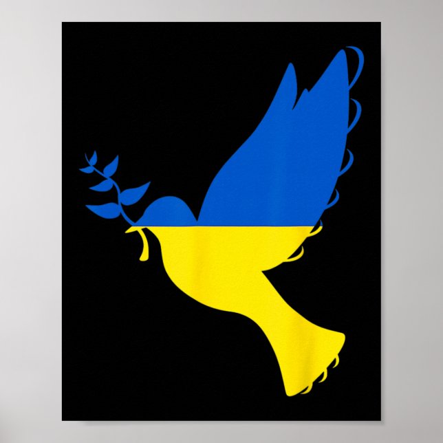 Affiche Peace In Ukraine Dove. Stand With Ukraine. Support (Devant)