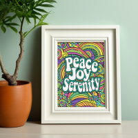 Peace Joy Serenity Abstrait Motif Adulte Coloratio
