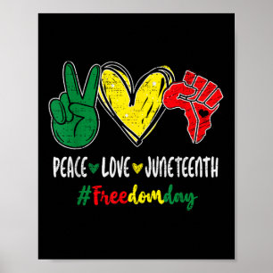 Affiche Peace Love 1865 Freedom Day 19 juin A