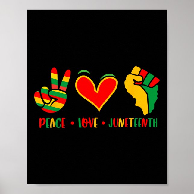 Affiche Peace Love 1865 Independence Day Black (Devant)
