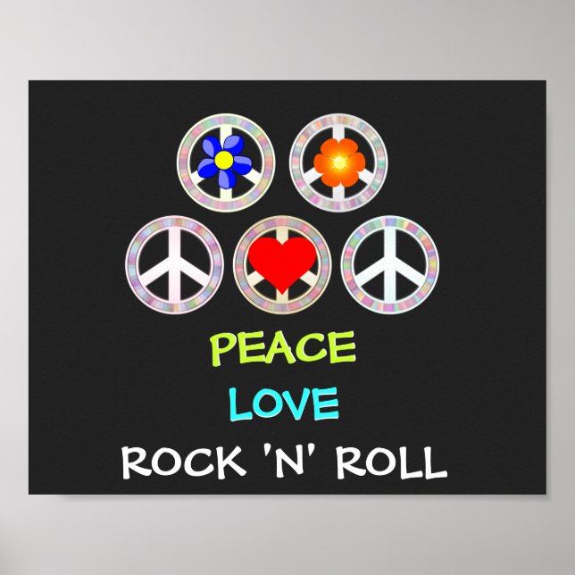 Affiche Peace, Love and Rock 'n' Roll (Devant)