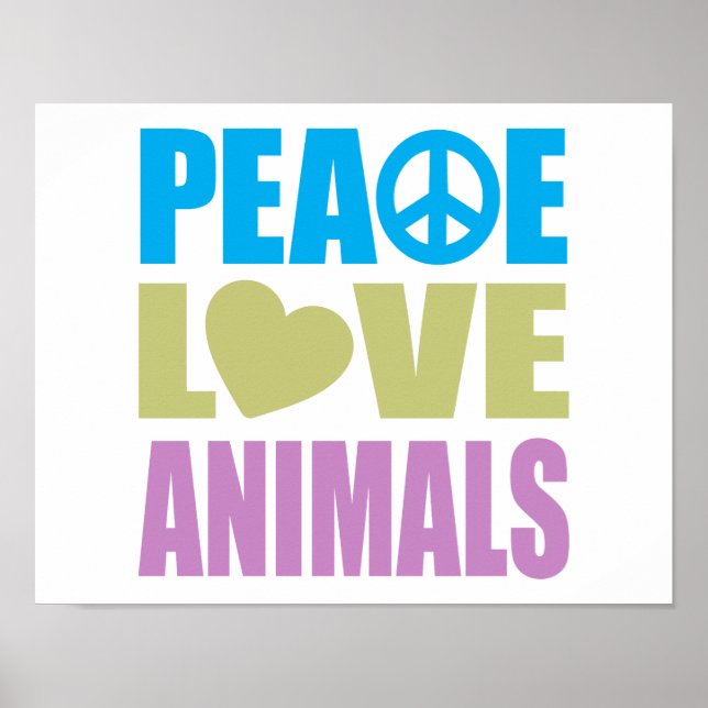 Affiche Peace Love Animals (Devant)