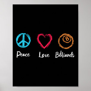 Affiche Peace Love Billiards