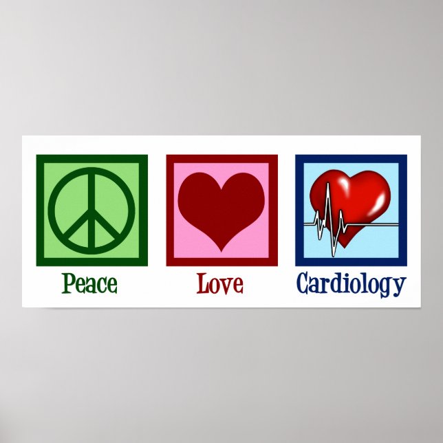 Affiche Peace Love Cardiologie Chirurgien de coeur Cardiol (Devant)