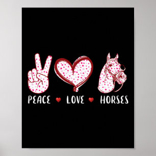 Affiche Peace Love Chevaux Pour Hommes Cadeaux Femmes Hors