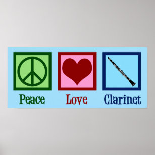 Affiche Peace Love Clarinet