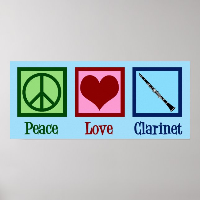 Affiche Peace Love Clarinet (Devant)