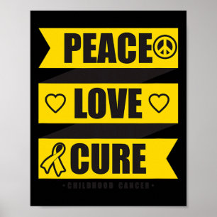 Affiche Peace Love Cure Chilhood Cancer Awareness 1