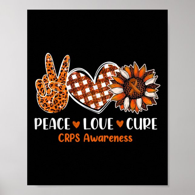 Affiche Peace Love Cure Crps Mois de sensibilisation Guerr (Devant)