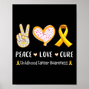 Affiche Peace Love Cure Enfance Cancer Sensibilisation Hom