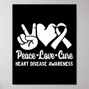 Affiche Peace Love Cure Go Red American Heart Disease Awar