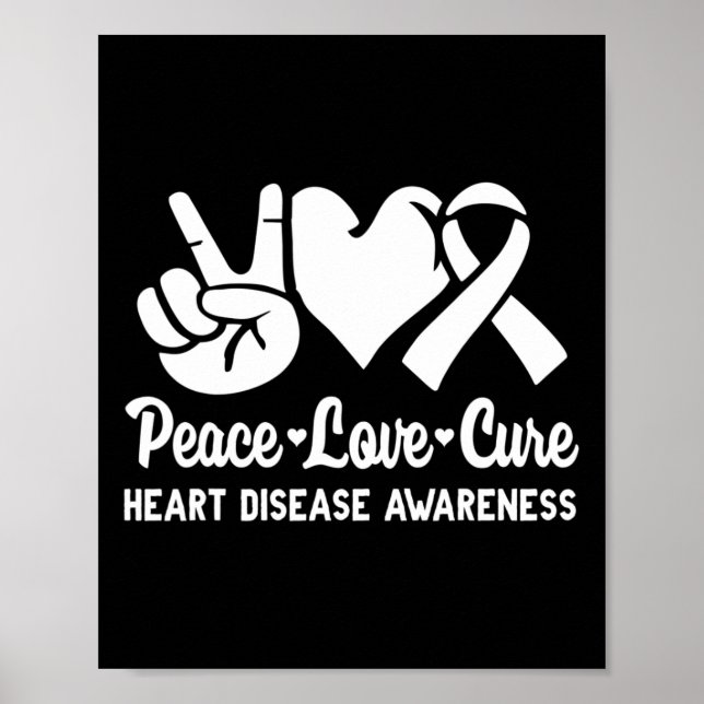 Affiche Peace Love Cure Go Red American Heart Disease Awar (Devant)
