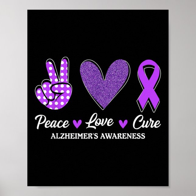 Affiche Peace Love Cure Heimers Sensibilisation (Devant)