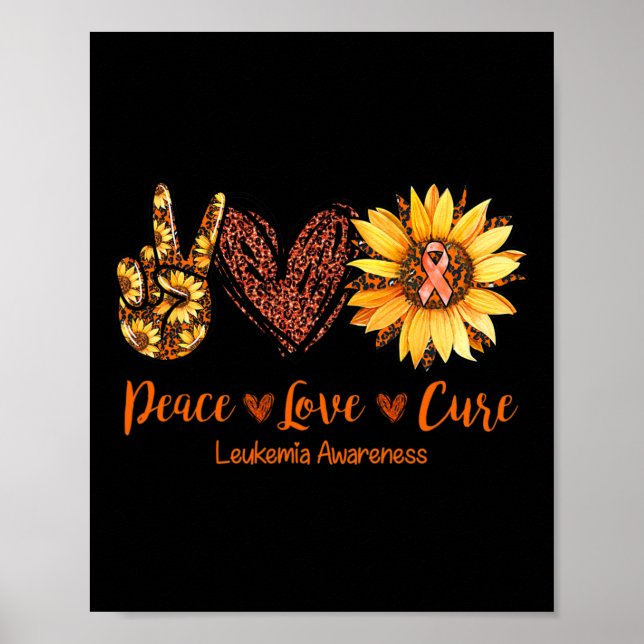 Affiche Peace Love Cure Leukemia (Devant)