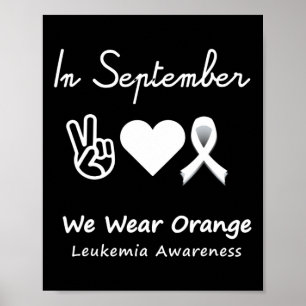 Affiche Peace Love Cure Leukemia Sensibilisation Hommes Fe