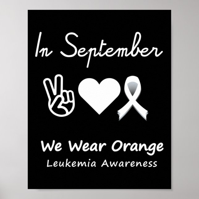 Affiche Peace Love Cure Leukemia Sensibilisation Hommes Fe (Devant)