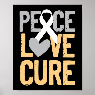 Affiche Peace Love Cure Lung Cancer Sensibilisation