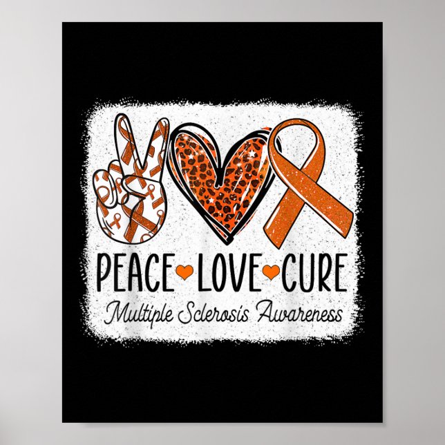 Affiche Peace Love Cure Ms Warrior Multiple Sclerosis Awar (Devant)