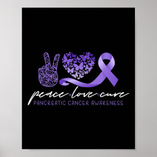 Affiche Peace Love Cure Pancréatic Cancer Awareness 1