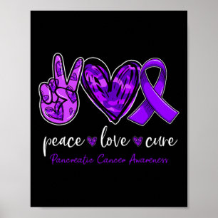 Affiche Peace Love Cure Pancreatic Cancer Awareness Mois
