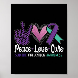 Affiche Peace Love Cure Prévention du suicide
