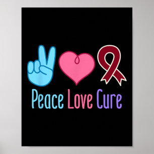 Affiche Peace Love Cure Sickle Cell Anemia Sensibilisation