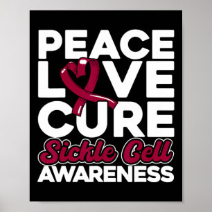 Affiche Peace Love Cure Sickle Cell Awareness 1