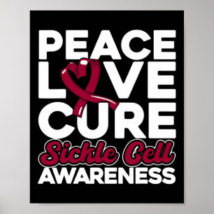 Affiche Peace Love Cure Sickle Cell Awareness 1