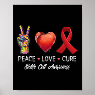 Affiche Peace Love Cure Sickle Cell Sensibilisation Hommes