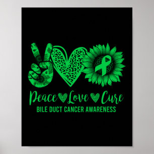 Affiche Peace Love Cure Tournesol Bile Duct Cancer Award