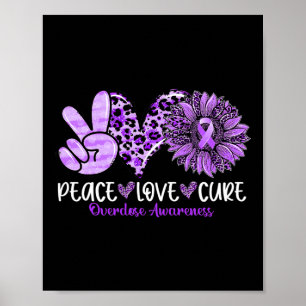 Affiche Peace Love Cure Tournesol Leopard Overdose