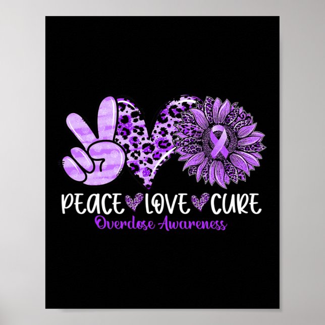 Affiche Peace Love Cure Tournesol Leopard Overdose (Devant)