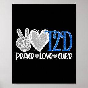 Affiche Peace Love Cure Type 2 Sensibilisation au diabète