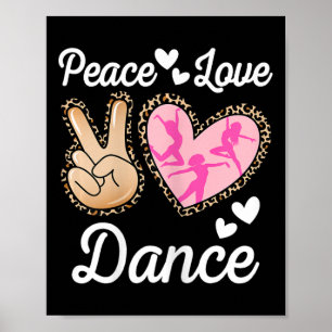 Affiche Peace Love Danse Empreinte de léopard Femmes Maman