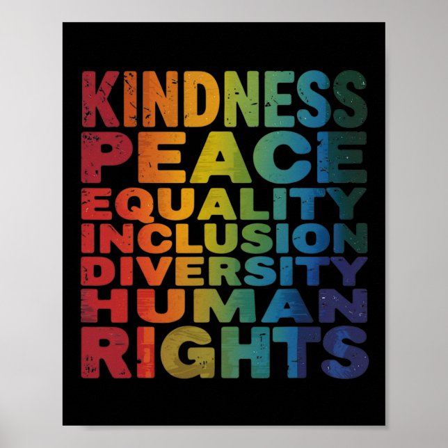Affiche Peace Love Diversité Inclusion Égalité Black Hist (Devant)