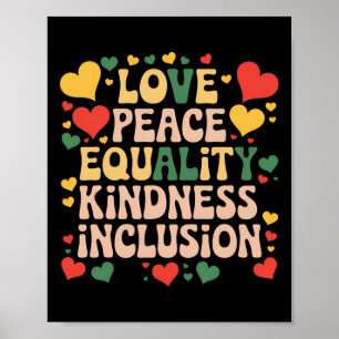 Affiche Peace Love Diversity Inclusion Black History Mois