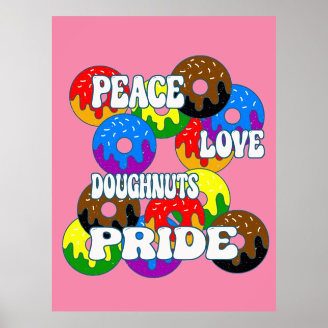 Affiche Peace Love Doughnut Pride (Devant)