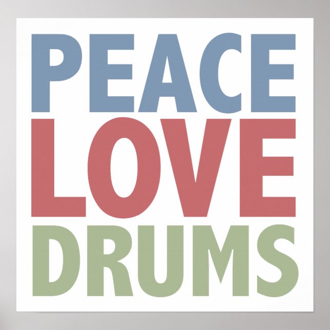 Affiche Peace Love Drums (Devant)