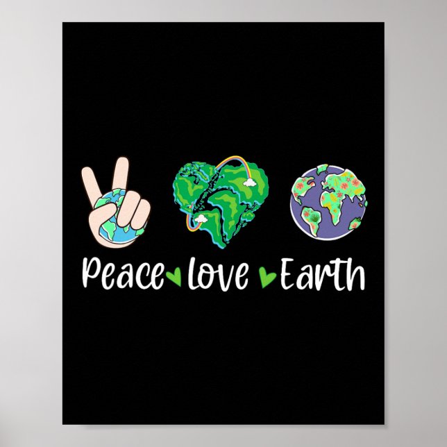 Affiche Peace Love Earth Jour des terres Hommes Femmes Enf (Devant)