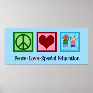 Affiche Peace Love Éducation spéciale