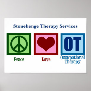 Affiche Peace Love ergothérapie sur mesure OT Office