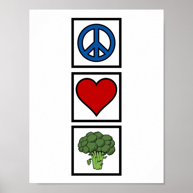 Affiche Peace Love et Broccoli (Devant)