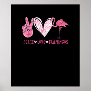 Affiche Peace Love Flamingo   Flamingo Lover