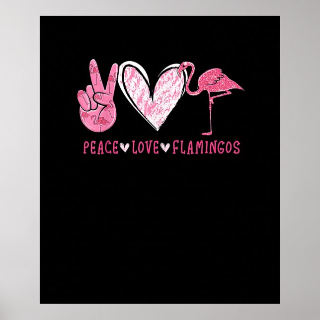 Affiche Peace Love Flamingo | Flamingo Lover (Devant)