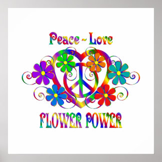 Affiche Peace Love Flower Power